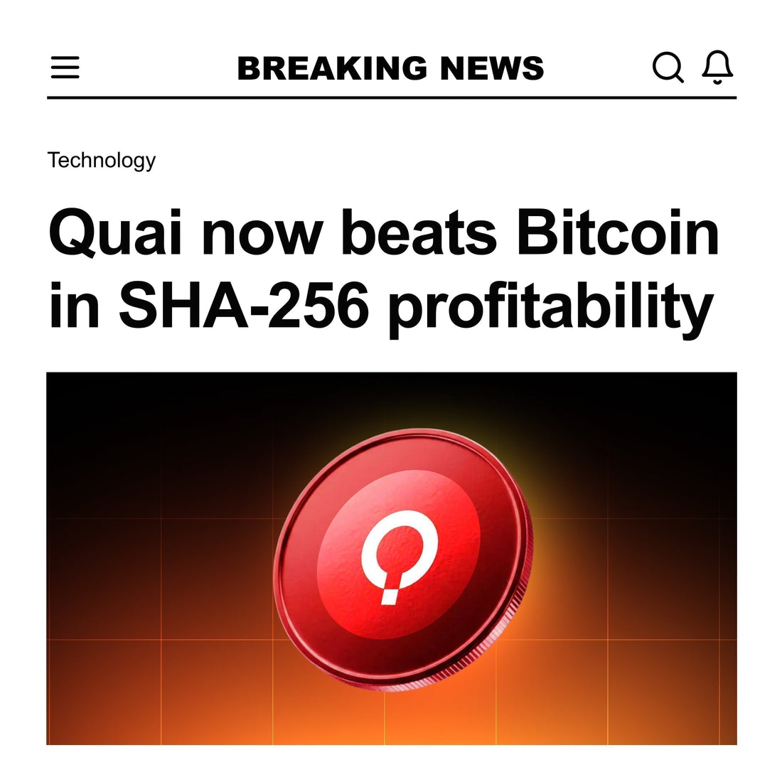 Breaking News: Quai beats Bitcoin in SHA-256 for Solo mining