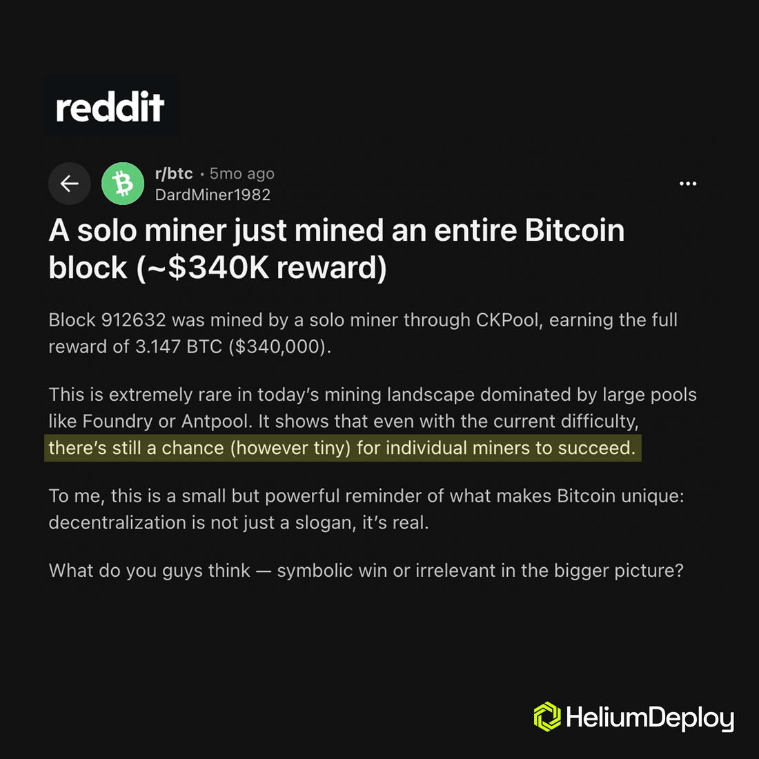 He Did the “Impossible”: A $400 Solo Miner Just Found a Bitcoin Block