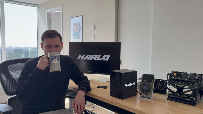 JD at the Harlo Labs desk with the Harlo B30