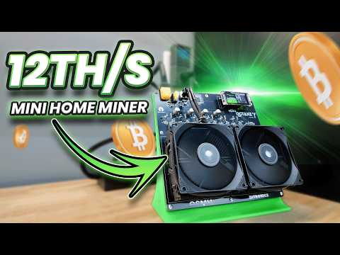 NerdOctaxe 12 TH/s mini home miner glowing green