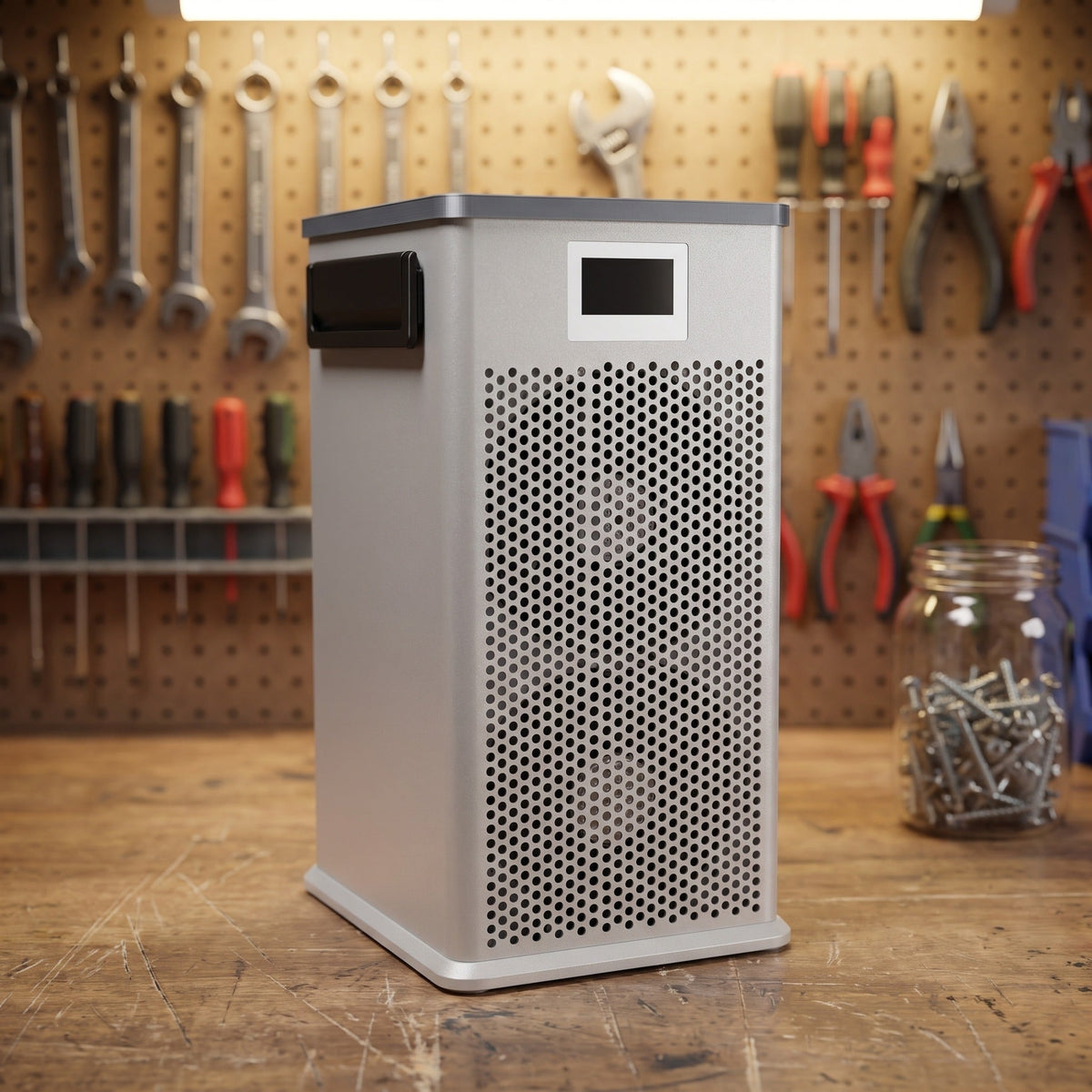 Magic Miner 40T on a garage workbench