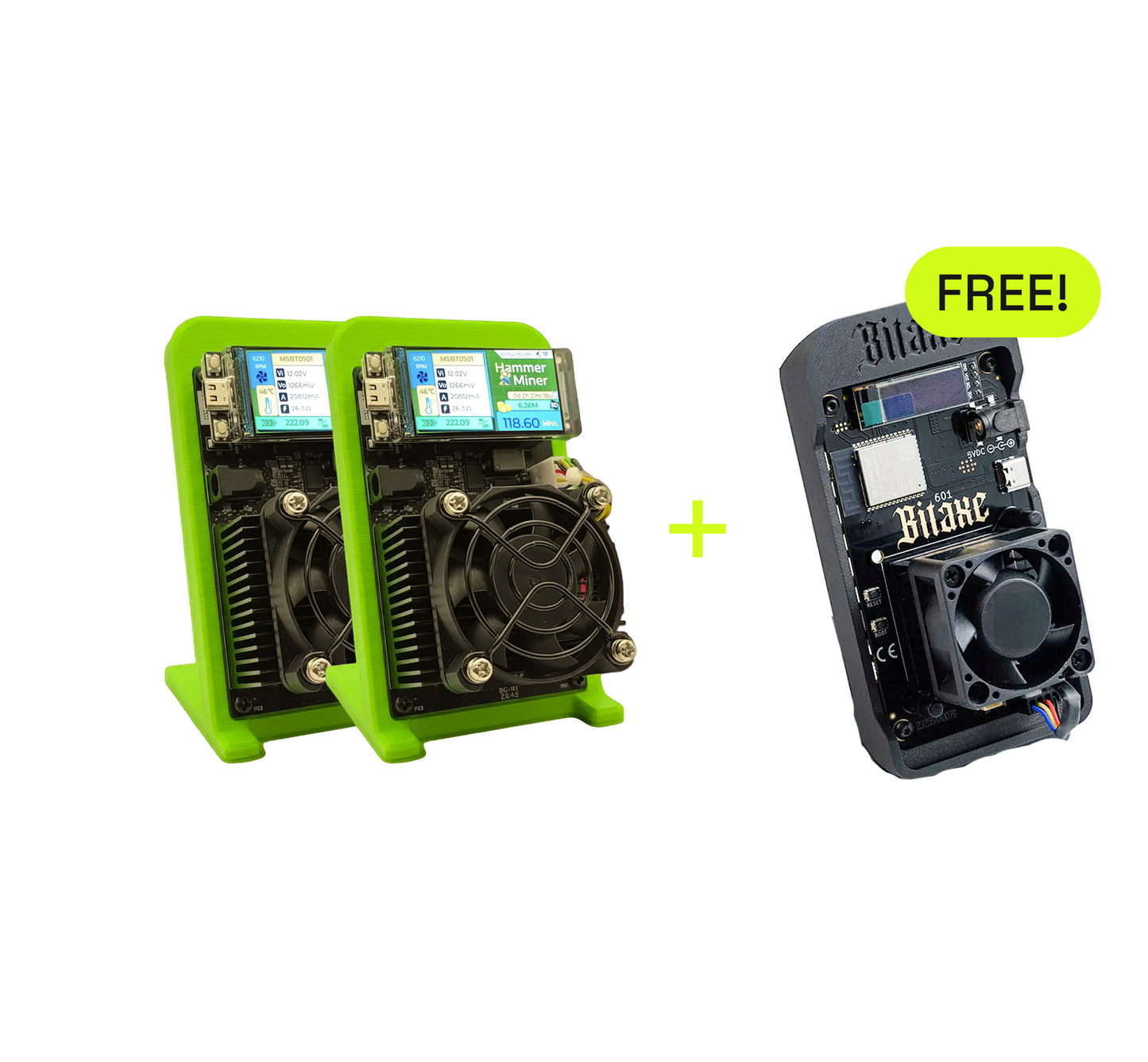 2 Hammer Miners SCRYPT (Doge/LTC) + Bitaxe Gamma Free