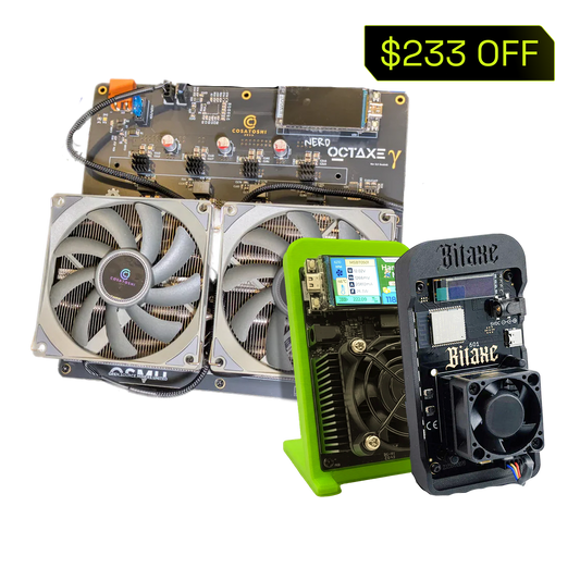 Bundle 2: NerdOctaxe(12TH/s), Bitaxe Gamma (1.2TH/s), Hammer Miner (105MH/s)