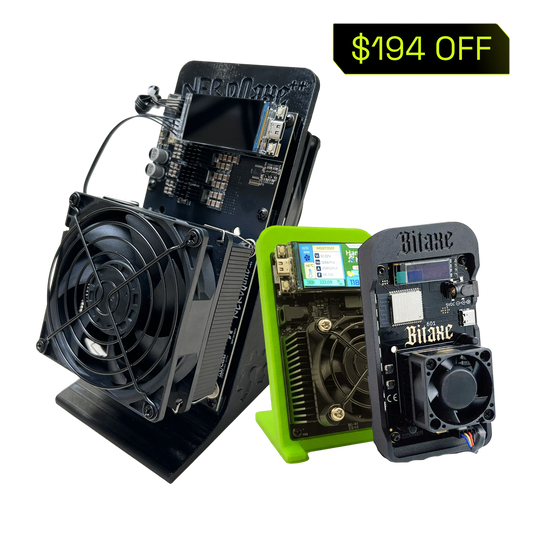 Bundle 1 : NerdQaxe++ (6TH/s), Bitaxe Gamma (1.2TH/s), Hammer Miner (105MH/s)