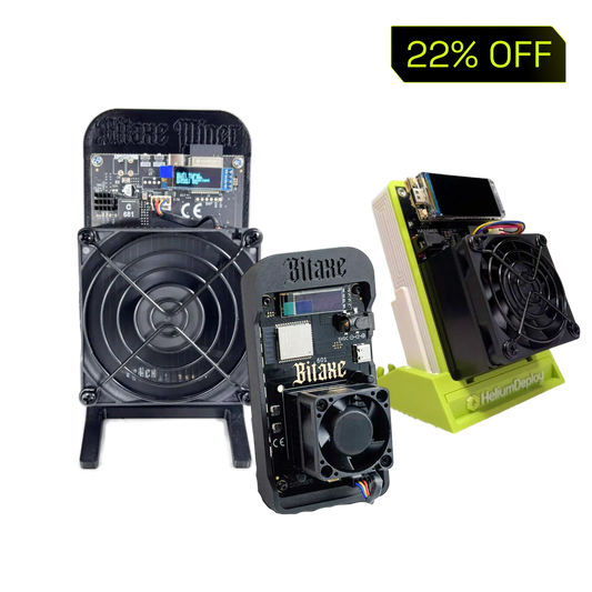 Bundle 3: Bitaxe Supra Hex (4.2TH/s), Bitaxe Gamma (1.2TH/s), Hammer Miner (105MH/s)