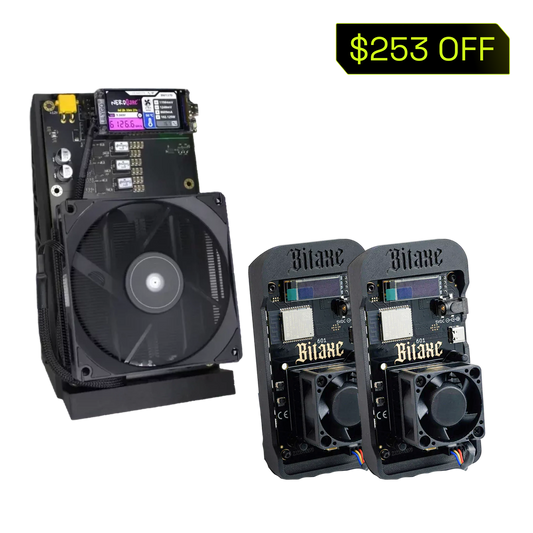 NerdQaxe++ (6TH/s) and 2 Bitaxe Gamma (1.2TH)