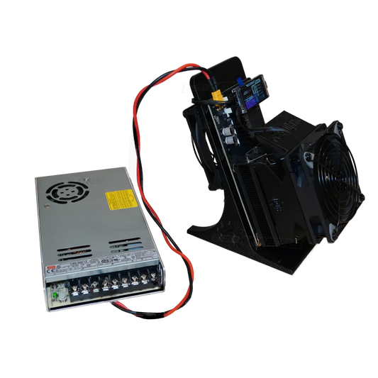 BSB NerdQaxe++ with Meanwell PSU on stand